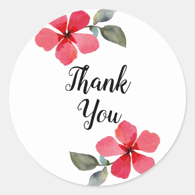 Sticker Rond Jolie Pavot Rouge Fleurs de Printemps Floral Fête  (Devant)