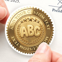 Jolie personnalisation ABC en 3D or feuille d'or p
