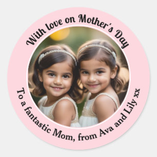 Sticker Rond Jolie personnalisation de photo pour la fête des m