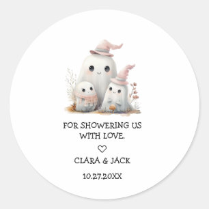 Sticker Rond jolie petite fille boo Première Halloween Baby sho
