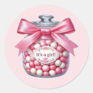 Sticker Rond Jolie petite fille douce