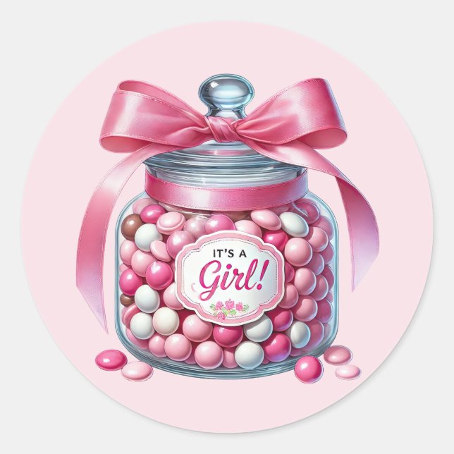 Sticker Rond Jolie petite fille douce (Devant)