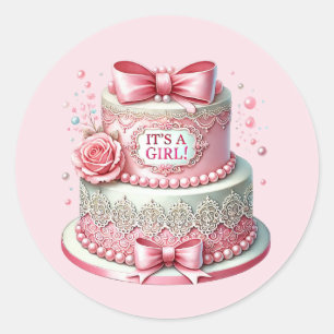 Sticker Rond Jolie petite fille douce
