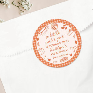 Sticker Rond Jolie petite tartelette fête son premier anniversa