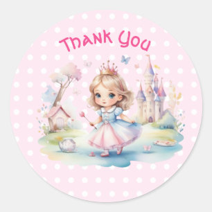 Sticker Rond Jolie princesse en Wonderland