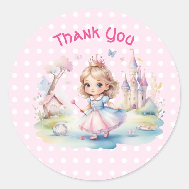 Sticker Rond Jolie princesse en Wonderland (Devant)
