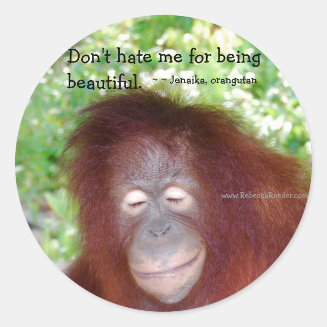 Sticker Rond Jolie rousse (Devant)