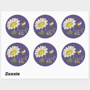 Sticker Rond Jolie scène printanière avec fleur de marguerite e