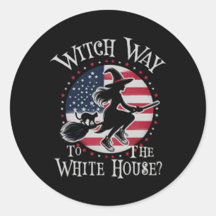 Sticker Rond Jolie Sorcière La Maison Blanche Kamala Harris Whe