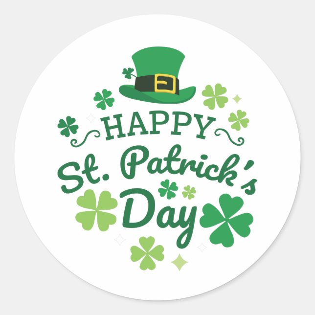 Sticker Rond Jolie St. Patrick's Day Lucky Celebrate Print (Devant)