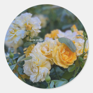 Sticker Rond Jolies bouquets de roses jaunes