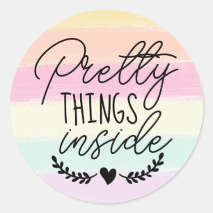 Sticker Rond Jolies choses dans les couleurs pastel arc-en-ciel