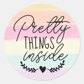 Sticker Rond Jolies choses dans les couleurs pastel arc-en-ciel