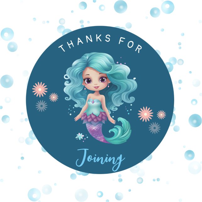 Sticker Rond Jolies filles sirènes merci  (Créateur téléchargé)