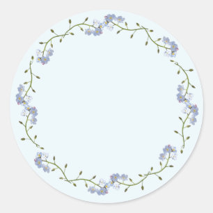 Sticker Rond jolies fleurs de myosotis
