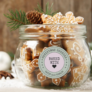 Sticker Rond Jolies friandises de Noël personnalisées en forme