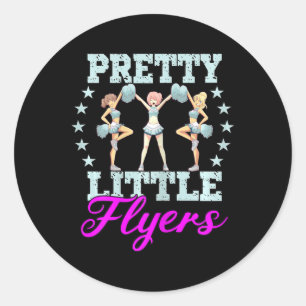 Sticker Rond Jolies petites pom-pom girls féminines pour une me