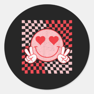 Sticker Rond Jolies vibes de la Saint-Valentin Sourire Visage S