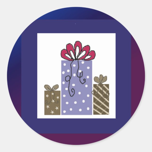 Sticker Rond Jolis Cadeaux (Devant)