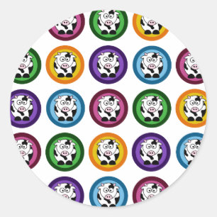Sticker Rond Jolis cercles de vache