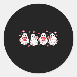 Sticker Rond Jolis fantômes coeurs d'amour Saint-Valentin Femme