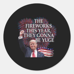 Sticker Rond Jolis feux d'artifice du 4 juillet de Trump vont ê