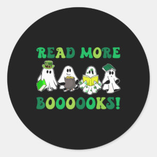 Sticker Rond Jolis Livres Fantôme Lis Plus de Livres Professeur