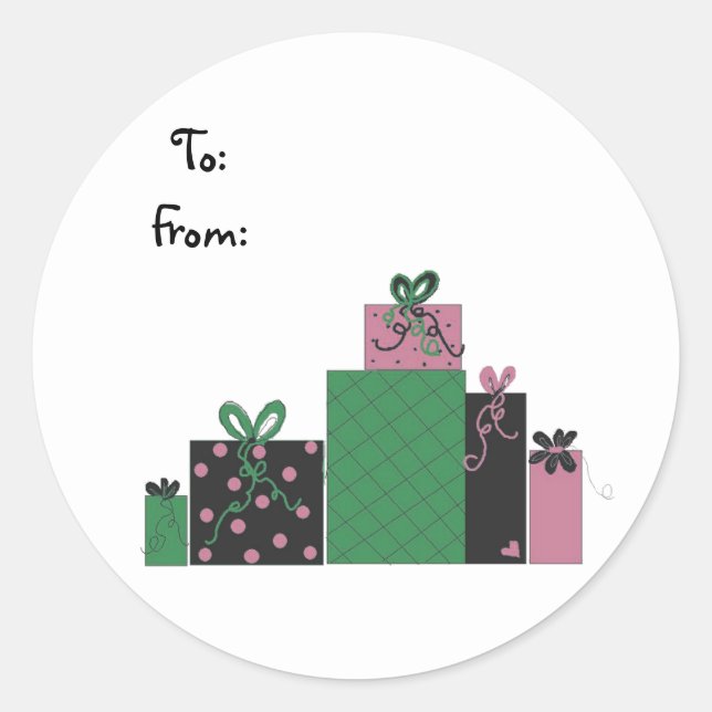 Sticker Rond Jolis Paquets (Devant)