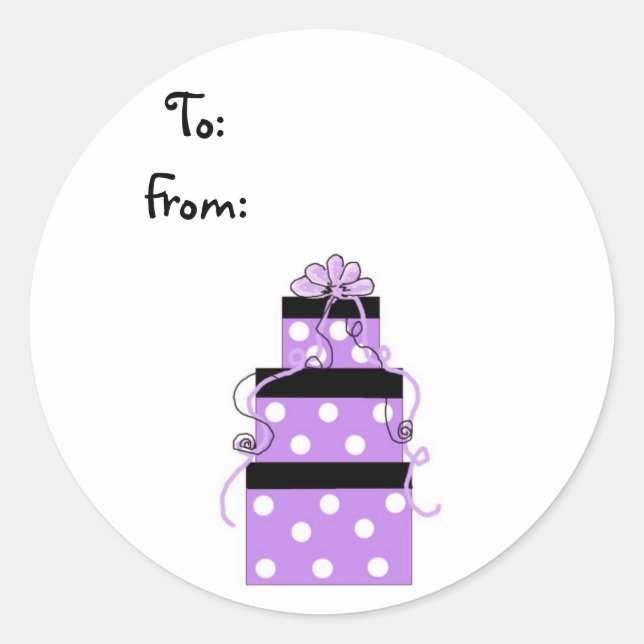 Sticker Rond Jolis paquets violets enveloppés (Devant)