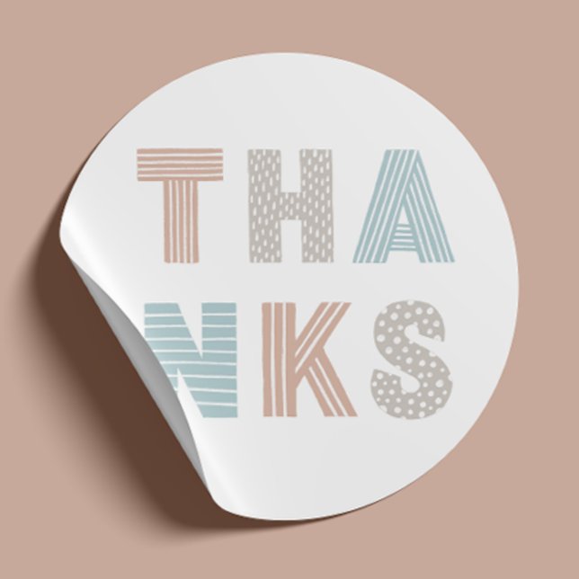 Sticker Rond Jolis pastels merci. Anniversaire d'enfants / Baby (Créateur téléchargé)