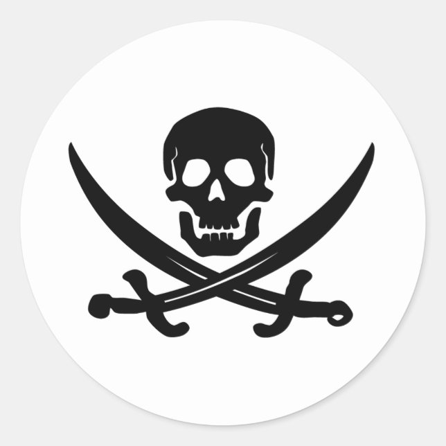 Sticker Rond Jolly roger (Devant)