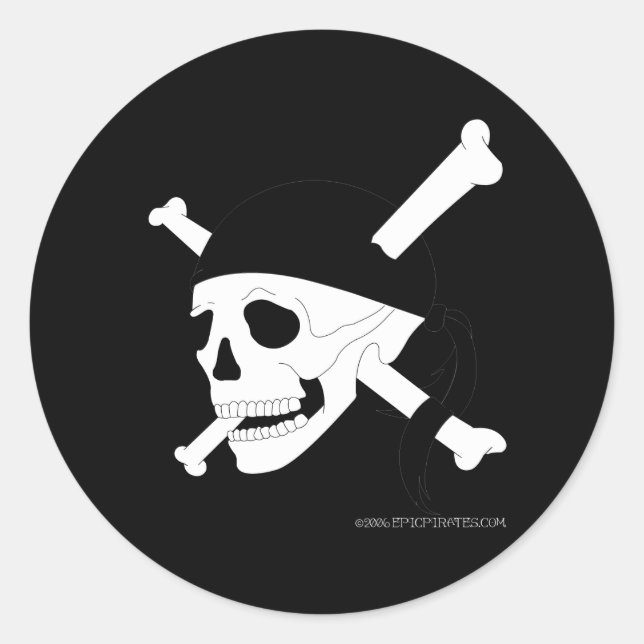 Sticker Rond Jolly roger n° 1 (Devant)