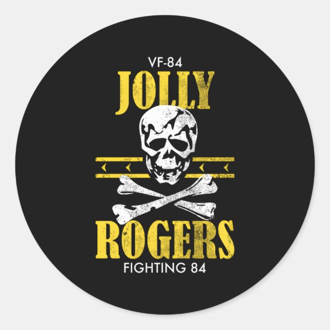 Sticker Rond Jollys rogers Vf-84 en détresse (Devant)