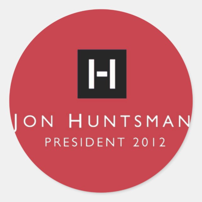 Sticker Rond Jon Huntsman 2012 Président (Devant)
