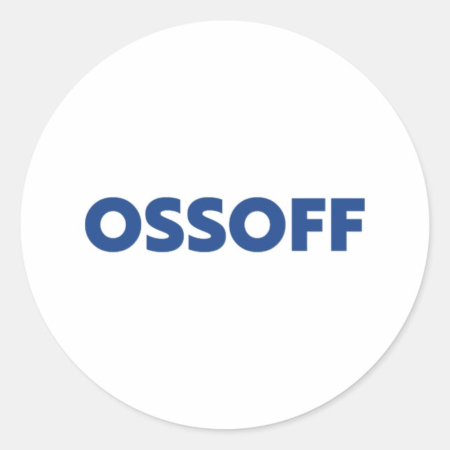 Sticker Rond Jon Ossoff Géorgie Sénat deuxième tour bleu blanc (Devant)