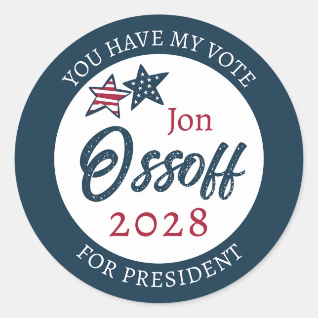 Sticker Rond Jon Ossoff président 2028  (Devant)