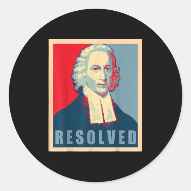 Sticker Rond Jonathan Edwards Calviniste Réformé Résolu (Devant)