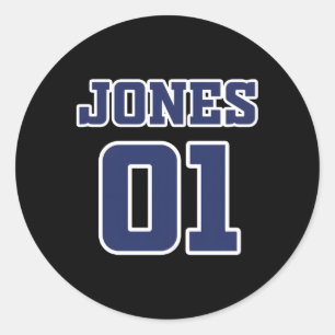 Sticker Rond Jones 01 American Sports Numbers Football Hockey F