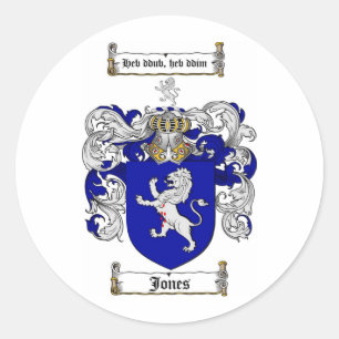 STICKER ROND JONES FAMILLE CREST - JONES COAT D'ARMES