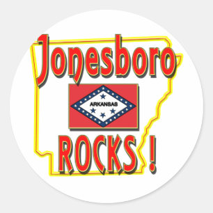 Sticker Rond Jonesboro Rocks ! (rouge)