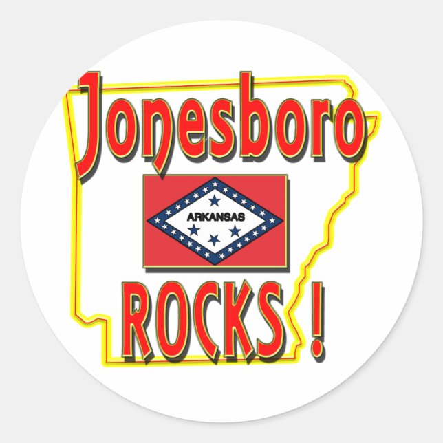 Sticker Rond Jonesboro Rocks ! (rouge) (Devant)