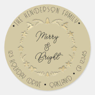 Sticker Rond Jory Bright Adresse de la famille Deer Star Gold M