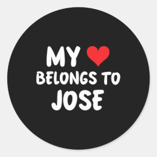 Sticker Rond Jose - Mon cœur appartient à Jose - Amour