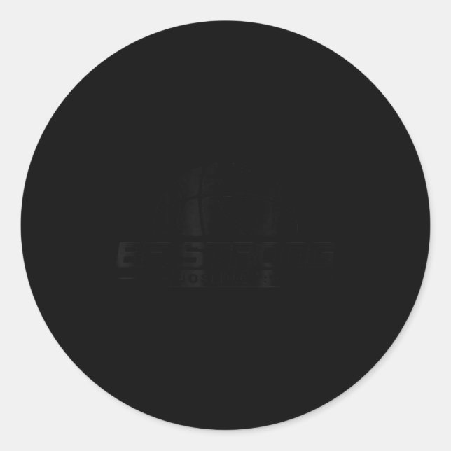 Sticker Rond Joshua 1_9-strong &amp; Courageous Basketball Them (Devant)