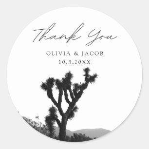 Sticker Rond Joshua Tree Wedding Favoriser Photo Merci
