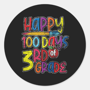 Sticker Rond Jote 3E Année Étudiants Cadeau Enfants 100 Jours D