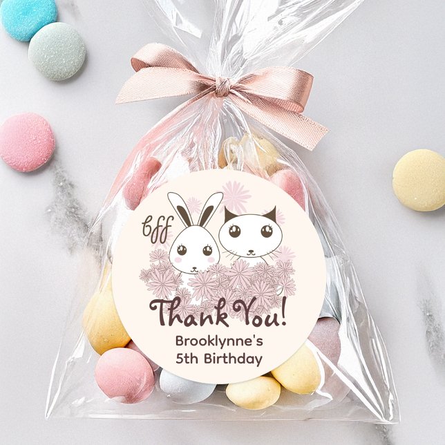 Sticker Rond Jote Animal Friends Forever Girl Party Favoriser (Créateur téléchargé)