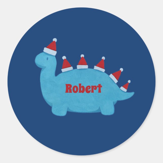 Sticker Rond Jote Christmas Dinosaures Festif Nom de vacances (Devant)