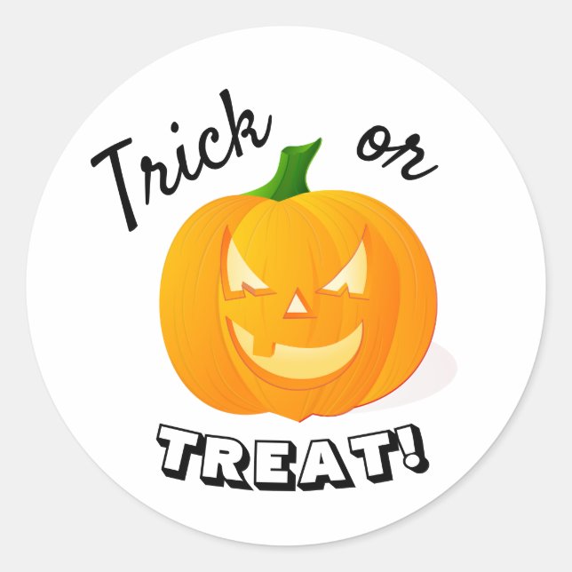 Sticker Rond Jote Enfants Trick ou Treat Citrouille (Devant)