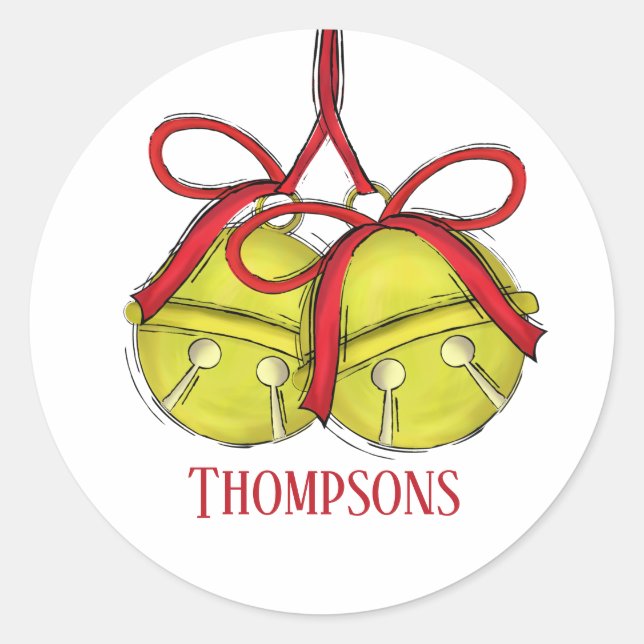 Sticker Rond Jote Jingle Tout Le Chemin Bell Whimsical Noël (Devant)